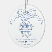 Hand getrokken bruiloft keramisch ornament (Links)