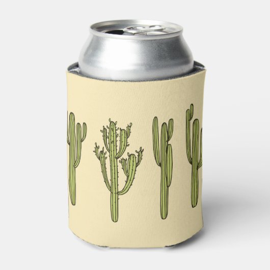 Hand getrokken cactus, bloemenillustratie. blikjeskoeler (Blikje Voorkant)