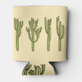 Hand getrokken cactus, bloemenillustratie. blikjeskoeler (Voorkant)