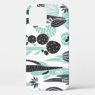 Hand getrokken cactussen: Doodle naadloos iPhone 12 Hoesje