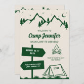 Hand getrokken Camp Bachelorette Weekend Kaart (Voorkant / Achterkant)