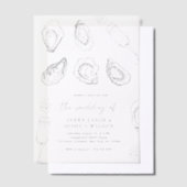 Hand getrokken champagne & oesters gebrande bruilo vellum uitnodigingen (Offset)