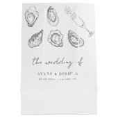 Hand getrokken Champagne & Oesters Roast bruiloft Medium Cadeauzakje (Achterkant)