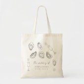 Hand getrokken Champagne & Oesters Roast bruiloft  Tote Bag (Voorkant)