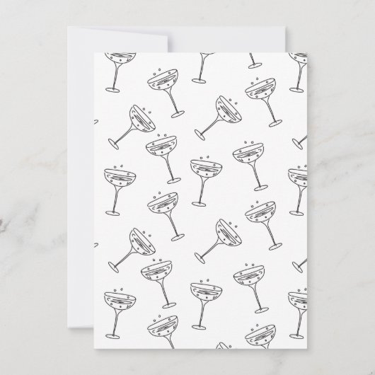 Hand getrokken Champagne Stack Verlovingsfeest Kaart (Achterkant)