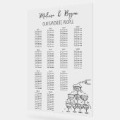 Hand getrokken Champagne Toren Bruiloft zitgrafiek Acryl Bord (Hoek)