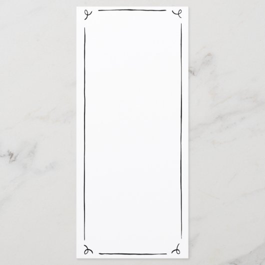 Hand getrokken Cherub Handgeschreven bruiloft menu (Achterkant)