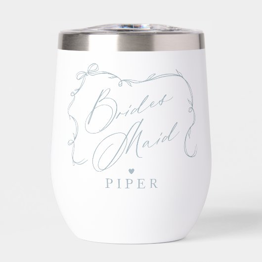 Hand Getrokken Chic Bow & Ribbon Bruidsmeisje Voor (Voorkant)