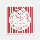 Hand getrokken Ciao Baby Italiaans Baby shower ser Servet (Voorkant)