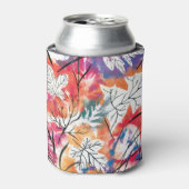 Hand getrokken citroenen, blauw blad patroon. blikjeskoeler (Blikje Voorkant)