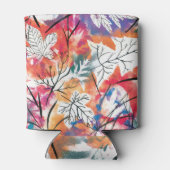 Hand getrokken citroenen, blauw blad patroon. blikjeskoeler (Achterkant)