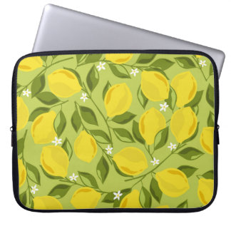 Hand getrokken citroenen kleurrijke behang laptop sleeve