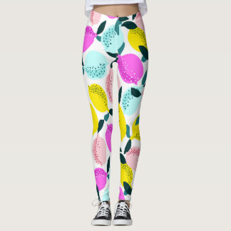Hand getrokken citroenen  patroon leggings