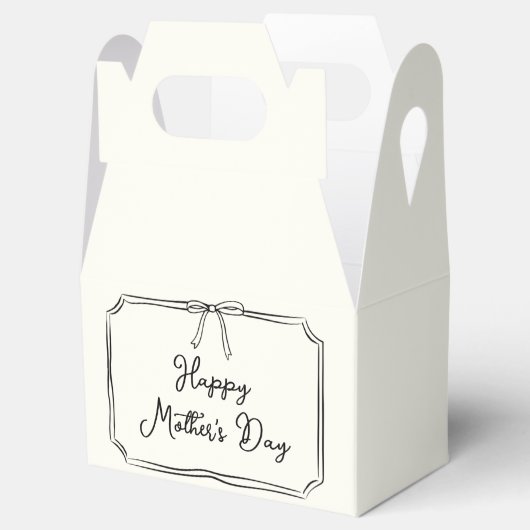 Hand getrokken Coquette Bow Happy Moederdag Gift Bedankdoosjes (Geopend)