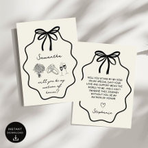 Hand Getrokken Coquette Bow Matron of Honor Voorst