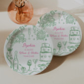 Hand getrokken Coquette Wiser en Hotter Verjaardag Papieren Bordje