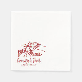Hand getrokken Crawfish Boil party Servet