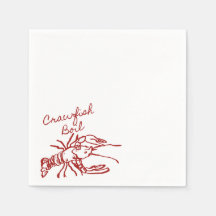 Hand getrokken Crawfish Boil party Servetten