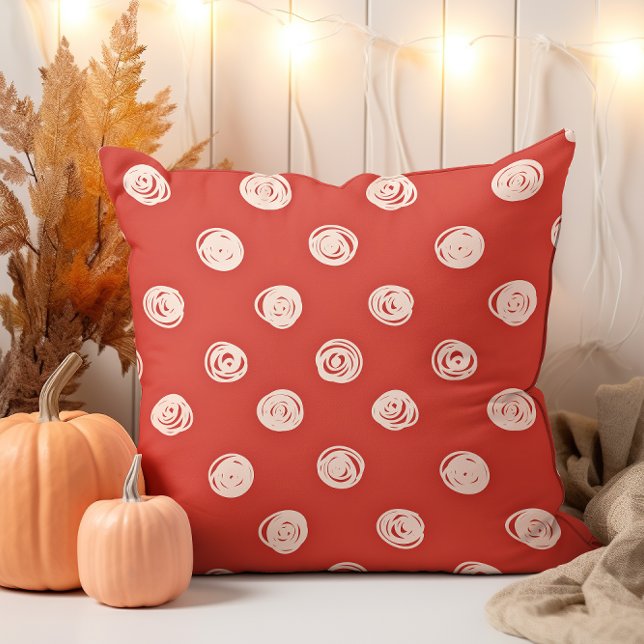 Hand getrokken crème Polka Dot Kussen (Creator heeft geüpload)