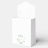 Hand getrokken Crest Sage Groene Bruiloft Favor Bo Bedankdoosjes (Geopend)