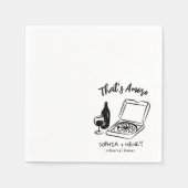 Hand getrokken dat nog meer pizza wijn repetitie d servet (Voorkant)