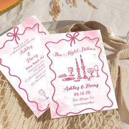 Hand getrokken de avond voor repetitie diner kaart