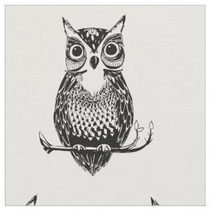 Hand getrokken decoratieve uil stof