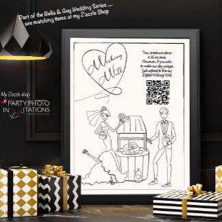 Hand getrokken Deel de Liefde Wishing Well Sign Poster