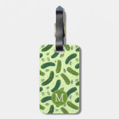 Hand getrokken dille augurk patroon bagagelabel (Achterkant verticaal)