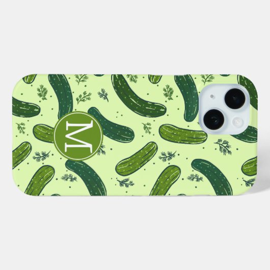 Hand getrokken dille augurk patroon Case-Mate iPhone case (Achterkant (horizontaal))