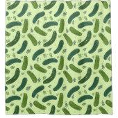 Hand getrokken dille augurk patroon douchegordijn (Voorkant)