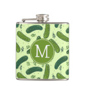 Hand getrokken dille augurk patroon heupfles (Voorkant)