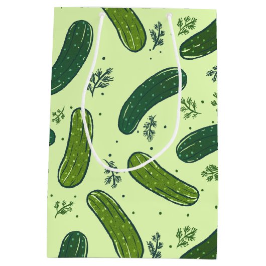 Hand getrokken dille augurk patroon medium cadeauzakje (Achterkant)