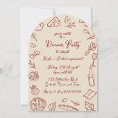 Hand getrokken Dinner Party Arch uitnodiging (Voorkant)