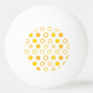 Hand getrokken doedel zonnen patroon pingpongballen