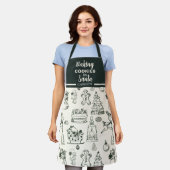 Hand getrokken Doodle Baking Cookies voor de Kerst Schort (Gedragen)
