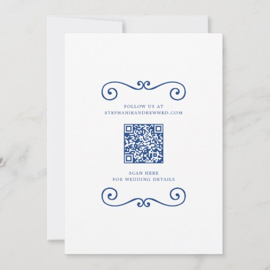 Hand getrokken Doodle Border Bruiloft Save the Dat Kaart (Achterkant)