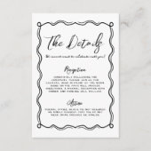 Hand getrokken Doodle grillige bruiloft details Informatiekaartje (Voorkant)