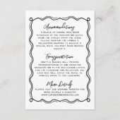 Hand getrokken Doodle grillige bruiloft details Informatiekaartje (Achterkant)