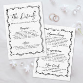 Hand getrokken Doodle grillige bruiloft details Informatiekaartje