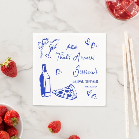 Hand getrokken Doodle Vrijgezellenfeest Dat is Amo Servet (Insitu)