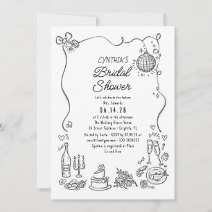 Hand getrokken Doodles Funky Whimsical Vrijgezelle Kaart