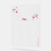 Hand getrokken Doodles Maroon bruiloft Zitting Gra Acryl Bord (Hoek)