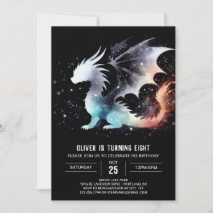 Hand getrokken Dragon Verjaardag Digitaal Kaart