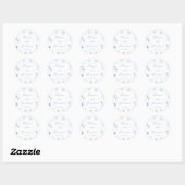 Hand getrokken Dusty Blue Wedding Ronde Sticker (Vel)