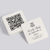 Hand getrokken eigenzinnige bruiloft RSVP QR-code Informatiekaartje