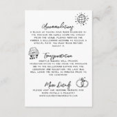 Hand getrokken eigenzinnige grillige bruiloft deta informatiekaartje (Achterkant)