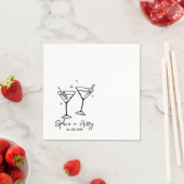 Hand getrokken Elegante Moderne Cocktail Bruiloft Servet (Insitu)