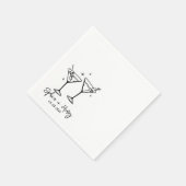 Hand getrokken Elegante Moderne Cocktail Bruiloft Servet (Hoek)