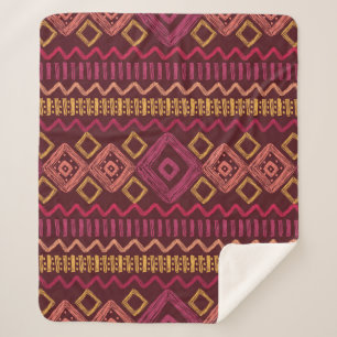 Hand getrokken etnische patroon: abstract naadloos sherpa deken